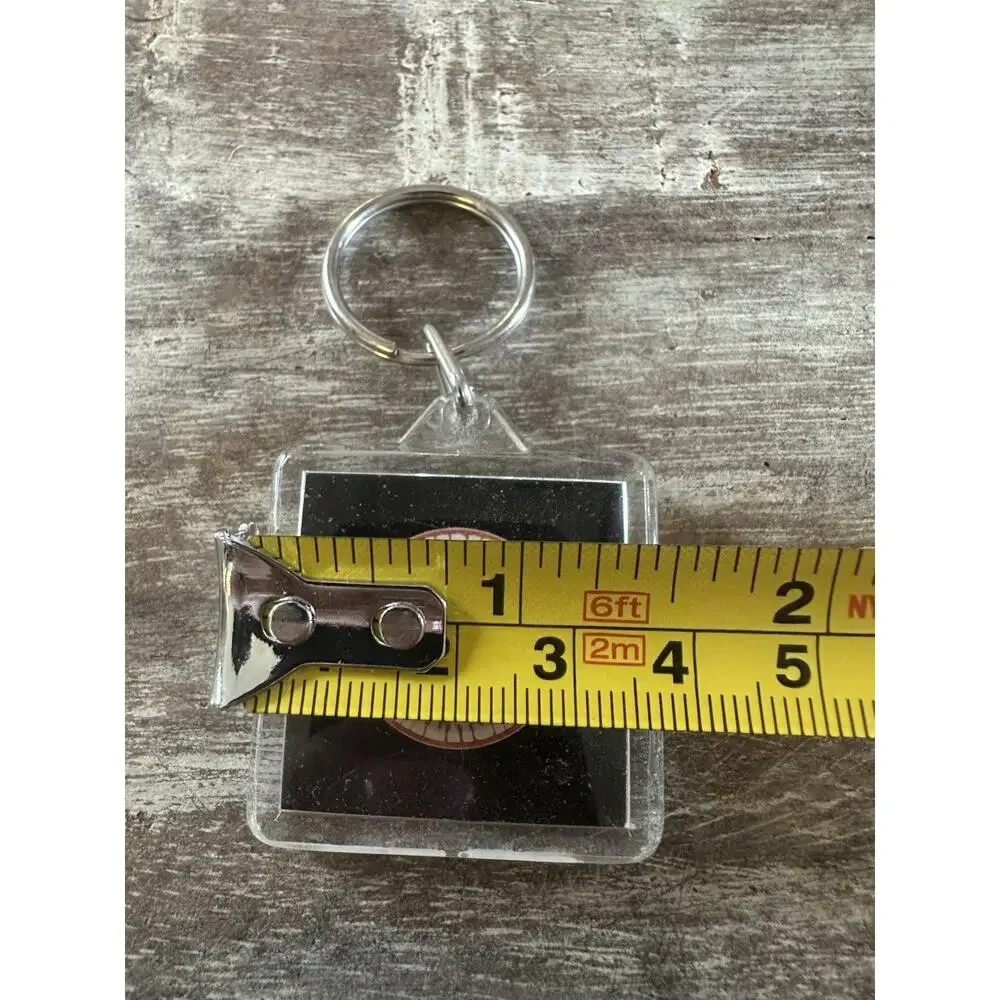 Vintage Keychain Confederate Railroad Key Ring Acrylic Fob Country Music USA